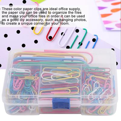 Bunte Paperclips, Groß Farbige Metallclips zur Dekoration Ordentliche Organisation von Akten mit praktischer Aufbewahrungsbox