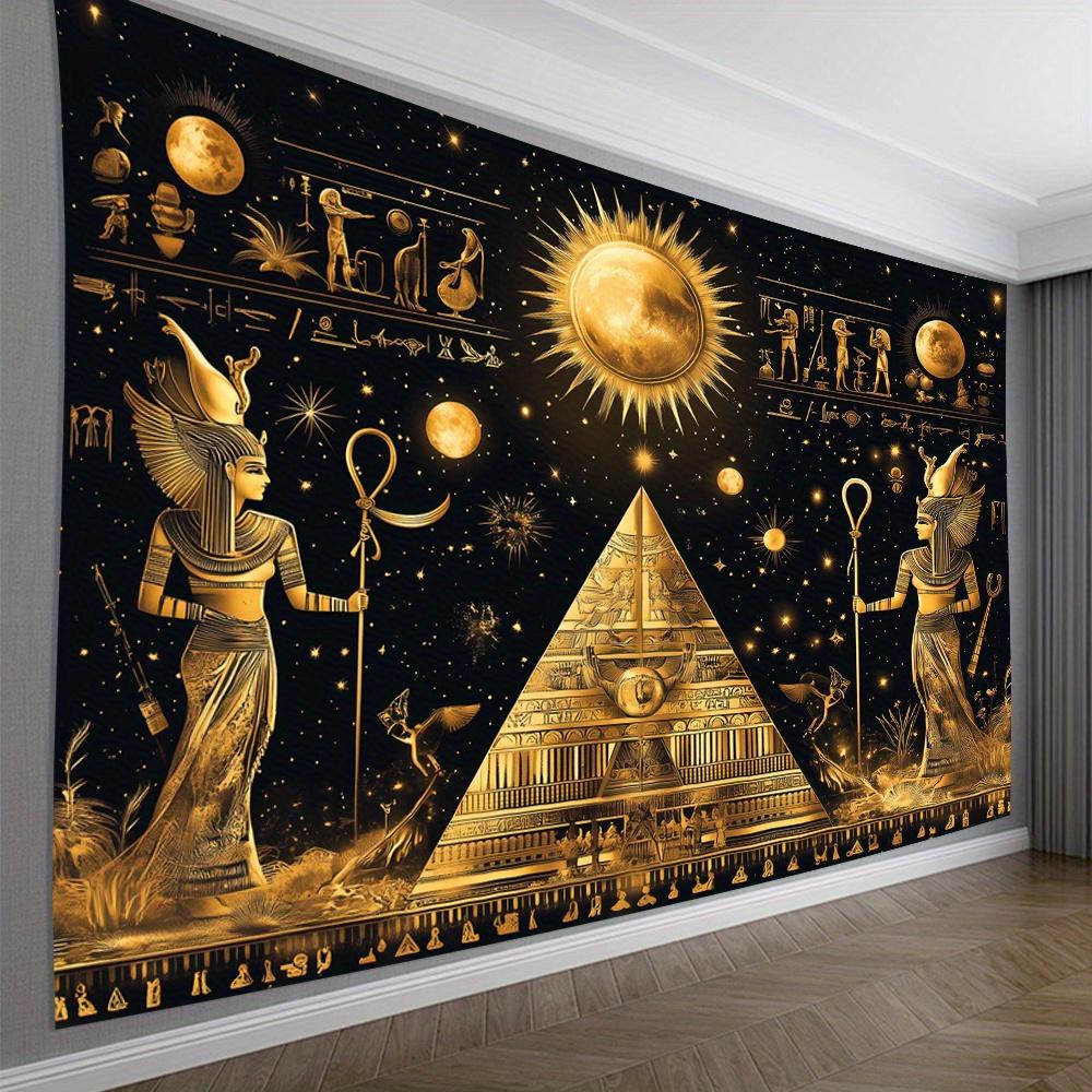 VIKAMA EgyptianStyle Rustic Aesthetic Wall Hanging Art for Bedroom Living Room Decor Ins Style Home Background Decoration