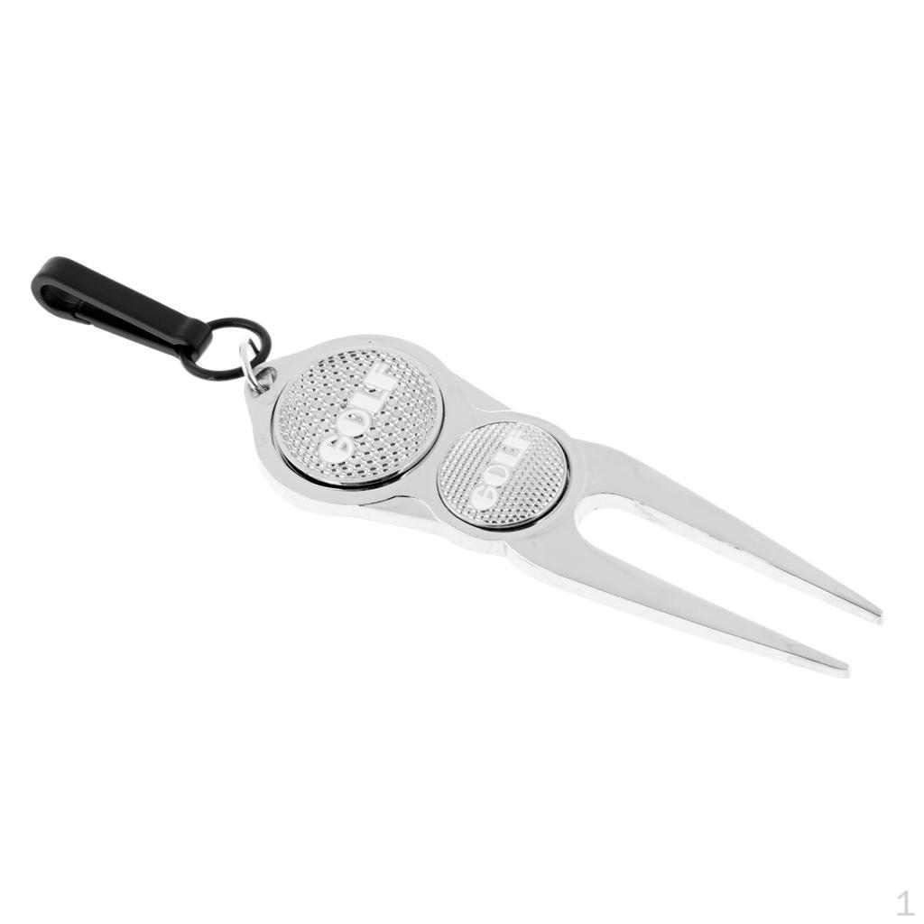

Golf Prongs Fork Putting Tool With Detachable Ball Marker Putt Two Markers
