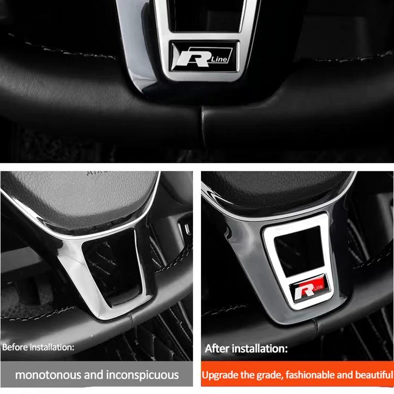 Pro VOLKSWAGEN VW Dekorativní značka na volant do auta Modifikační příslušenství Vhodné pro VW GTI RLine R Golf Tiguan 5 La