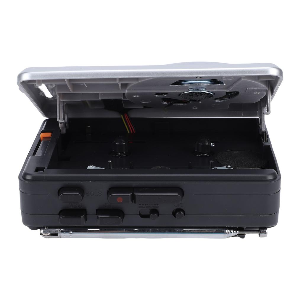 Tragbarer Kassettenplayer Recorder AM FM Radio mit eingebautem Lautsprecher Mikrofon Kopfhörer Batteriebetrieben Netzbetrieben