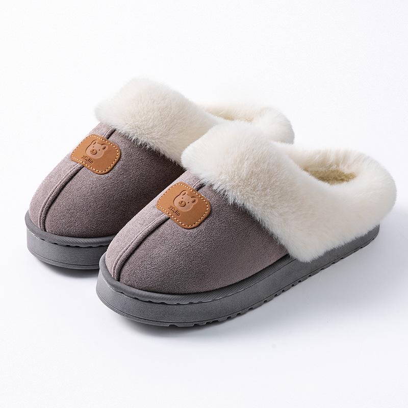 Women's High-Top Cotton Slippers, Winter Non-Slip Indoor/Outdoor, Thick Plush, Full-Wrap, Casual Warm Shoes