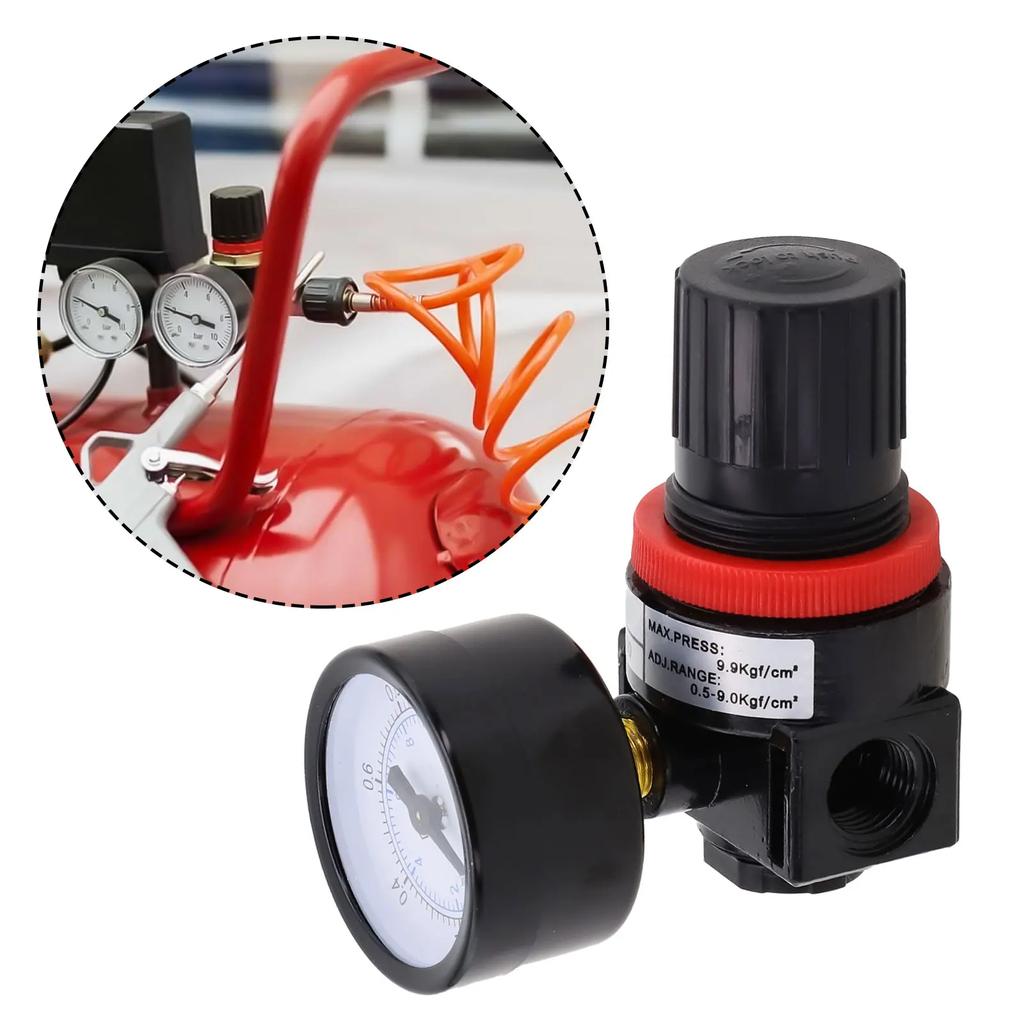 With Pressure Gauge Pressure Regulator Air Compressor 1/8" NPT Female Compressed Air Air Compressor 1/4NPT Por