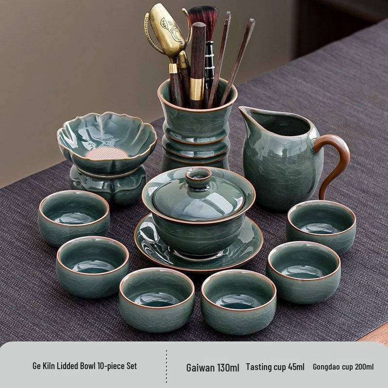 Ge Kiln Yuehe Gaiwan 10-Piece Tea Set