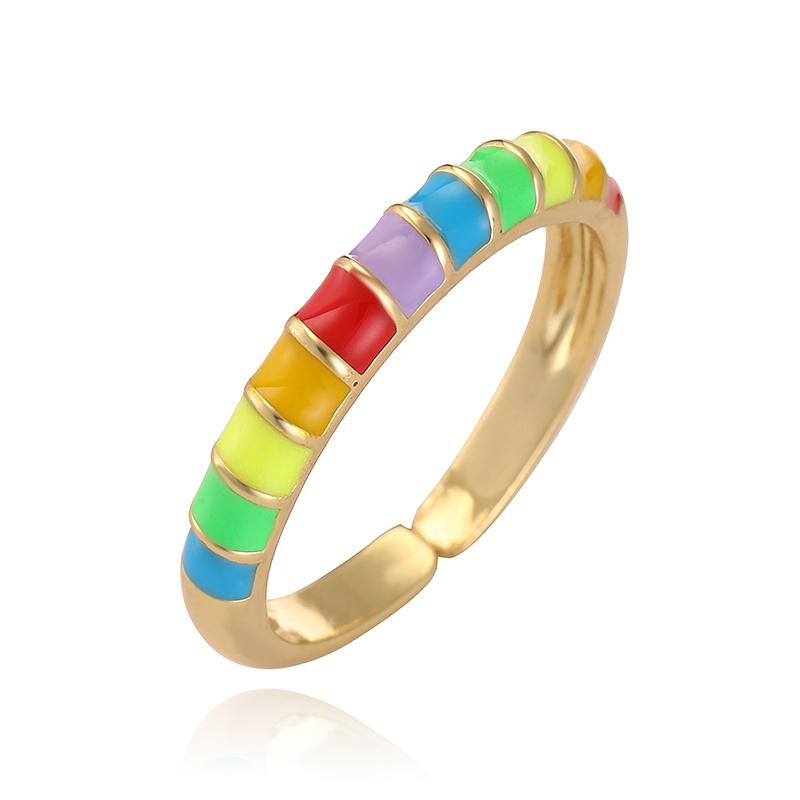 

HECHENG,Sweet and Cute Enamel Oil Drops Colourful Stripes Patchwork Candy Earrings Ring Ladies Jewellery Gifts Other