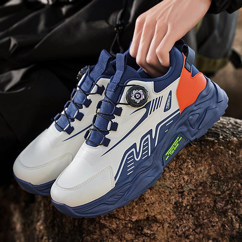 

Новые модные мужские туфли Four Seasons Low top Comfortable Shoes Breathable Casual Sneakers 39 синий/бежевый