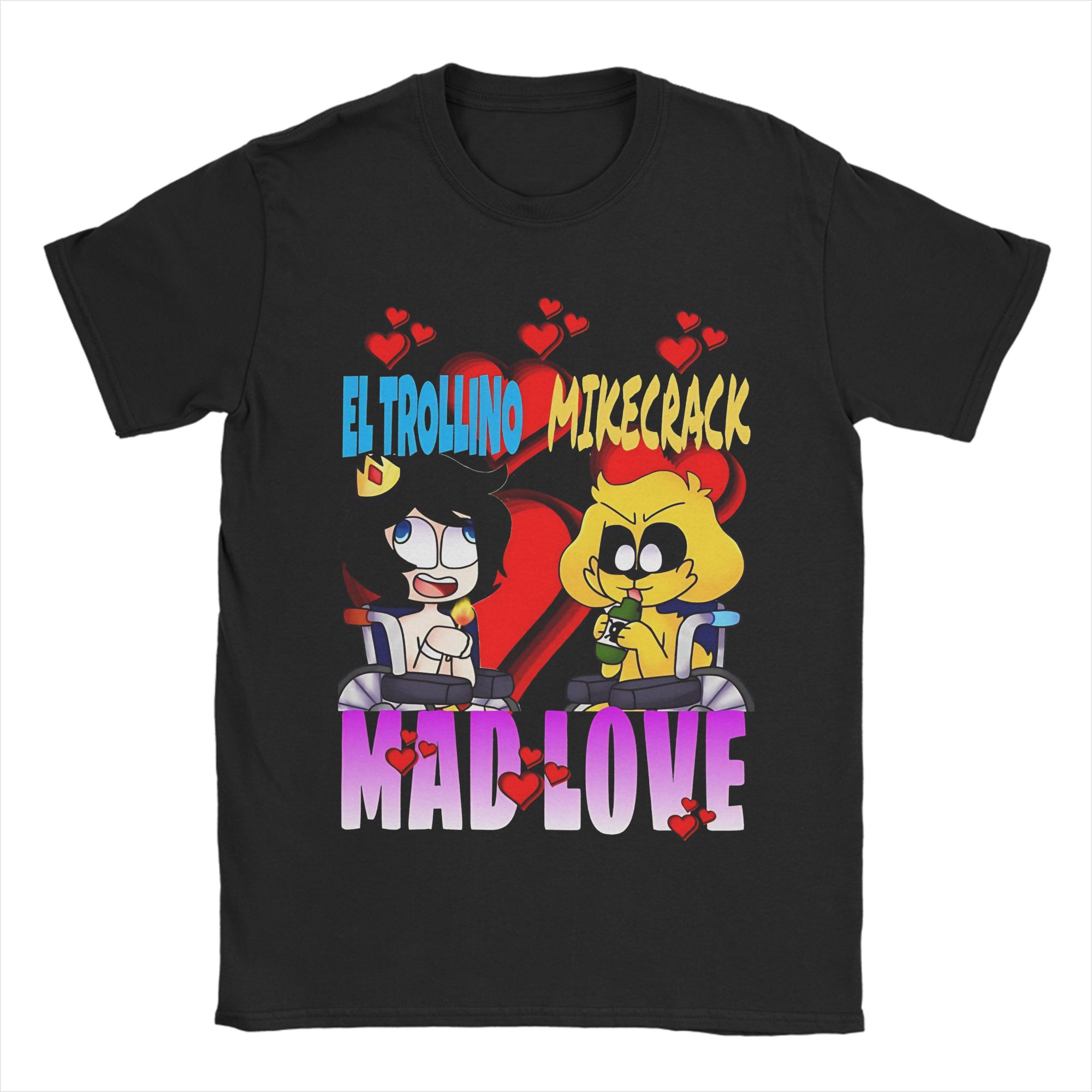 Vintage MIKECRACK Cartoon  TShirt Unisex Round Neck Cotton T Shirts  Short Sleeve Tees Printing Clothing S