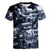 Maglietta Stampa Meccanica Motore 3D Uomo Moda Stile Harajuku T-Shirt Uomo Bambini Estiva Streetwear Casual Manica Corta Magliette