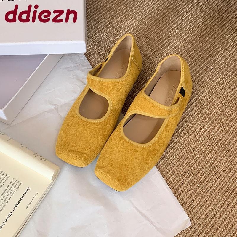 Fashion Female Slip On Footwear Shallow Women Flats With Shoes Casual Fashion Square Toe Ladies Mary Janes Flats Shoes lady
