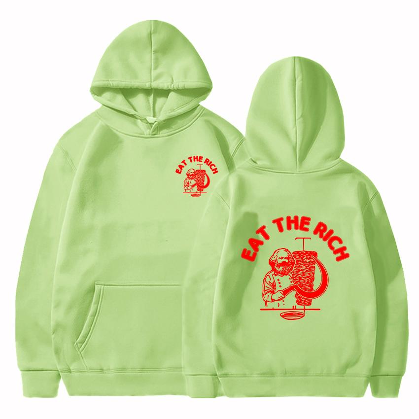Döner Kebab Eat The Rich Hoodie Herren Basic Unisex Herbst/Winter Pullover Harajuku Paar Bedruckte Sweatshirts Streetwear Hoodies
