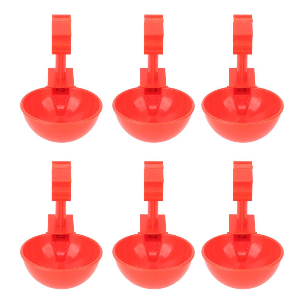6pcs Chicken Water Cups Automatic Chicken Water Feeder Poultry Waterer Kit Spring Clamp Type for