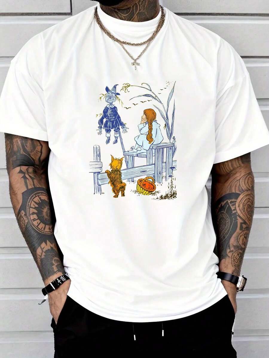

Vintage Oz Scarecrow Toto Dorothy WizaNAI Of OZ Halloween Unisex T-Shirt XL