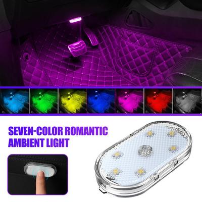 Car Ambient Light Enhance Car's Ambience with 7 Colors Rgb Automotive Light Self-adhesive Magnetic Suction Usb Rechargeable