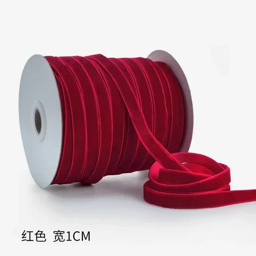 50yards 10mm Velvet Ribbon Wedding Party Decoration Handmade Gift Wrapping Hair Bows DIY Christmas  Sewing Crafts Fabric Ribbons