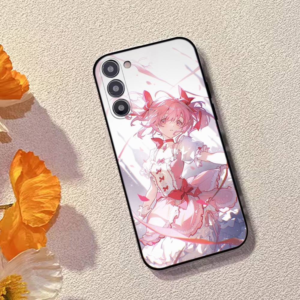 Anime Kaname Madoka Akemi Homura Phone Case For Samsung Galaxy A73,A72,A71,A70,A53,A52,A51,Soft Silicone Black Cover