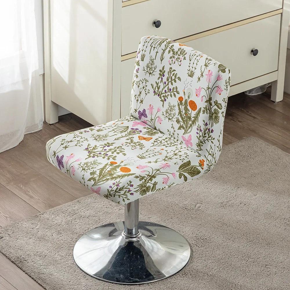 Чехол для барного стула с низкой спинкой и эластичным принтом чехол для сиденья из спандекса чехол для обеденного стула чехол для сиденья барного стула 2679₽