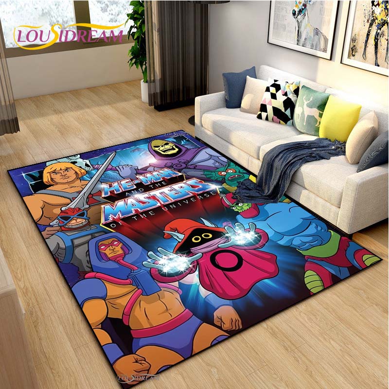 He-man meesters Cartoon Tapijt voor Woonkamer Slaapkamer Vloerkleed Keuken Kinderen Deur Antislip Vloermat Verjaardagscadeau Fotografie Requisieten Tapijt
