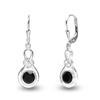 LeCalla S925 Sterling Sliver Jewelry Leverback Infinity Birthstone Earrings for Women (6 MM Black Onyx)