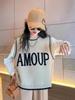 2025 Spring & Autumn Girls' Fashionable Knitted Vest and Top Set
