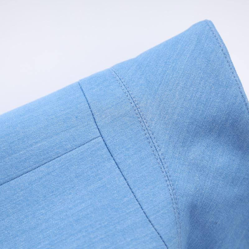 European & American Style V-Neck Blue Suit: Slimming, Flattering, Luxurious Nail Drill Jacket for Stage Performance & Parties