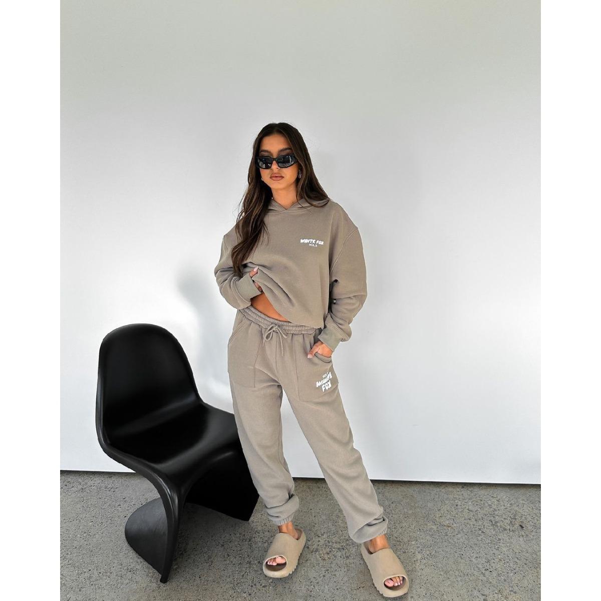 

RogueWave Жіночий спортивний костюм з капюшоном, двокомпонентний набір: Худі з довгим рукавом на флісі та штани-джоггери з принтом, Набори для весни та осені L