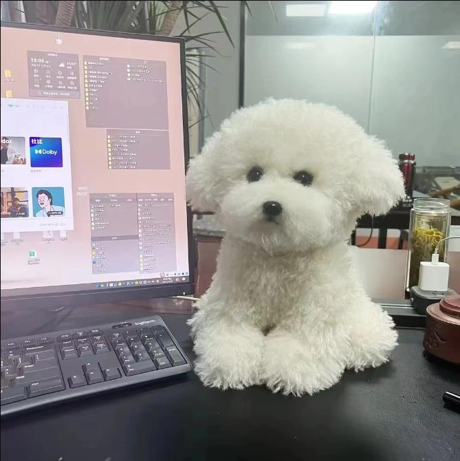 Cute Bichon Dog Plush Toys Simulation Curly Dog Kawaii Real Life Plush Stuffed Dolls Girl Kids Birthday Xmas Gift