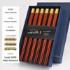 Gold & Silver Thread Red Sandalwood Chopsticks with Engraved Logo - Gift Box for Household & Hotel Use