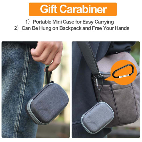 Protective Case for DJI Mic Mini, Protective Cover, Storage Bag, Hard Case for Mic Mini Charging Case and Smartphone Adapter Accessories, with Carabin