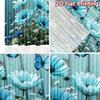 2D flat Photography Backdrop Scene Backdrop Blue Butterflies and Daisies 100% Polyester Family Party for Suitable for indoor