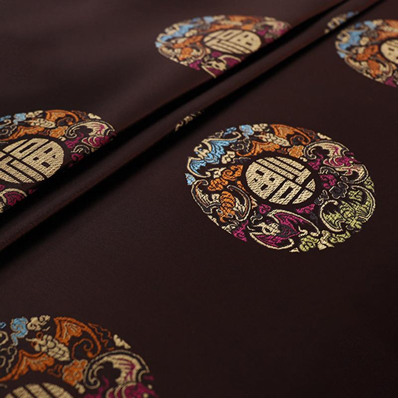 100*90cm Rayon Brocade Fabric For Sew Chinese Red Tang Suit Cheongsam Sheet Dress Costume Silk Like Damask Jacquard Satin Fabric