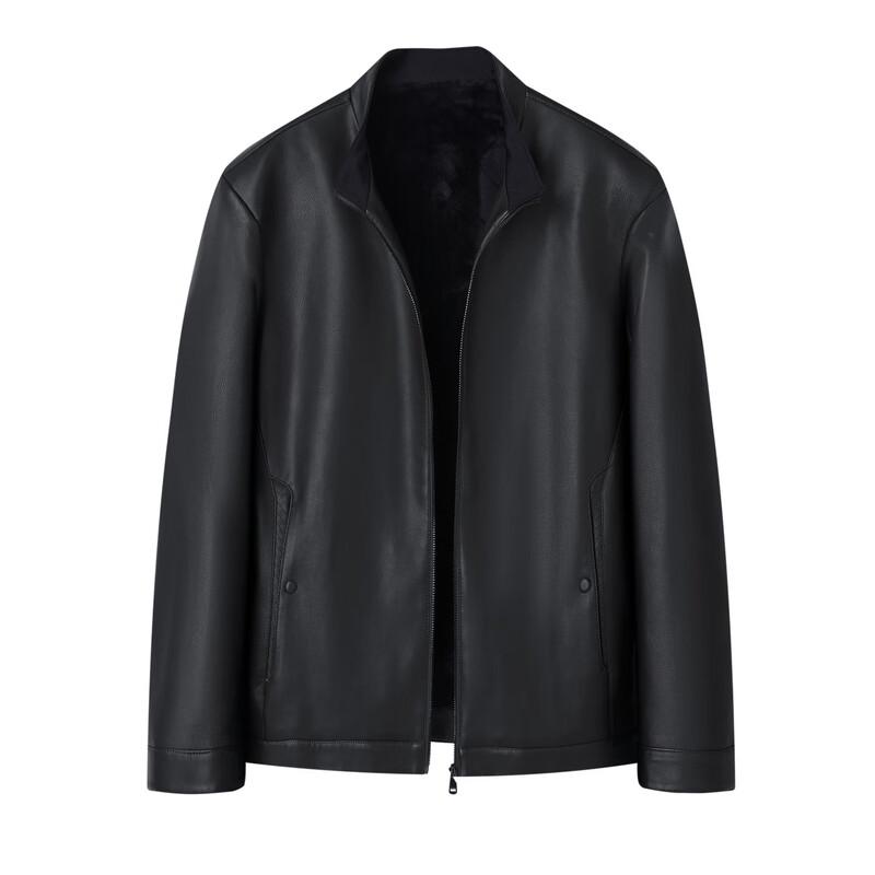 Shanshan Men's Warm PU Leather Business Casual Jacket