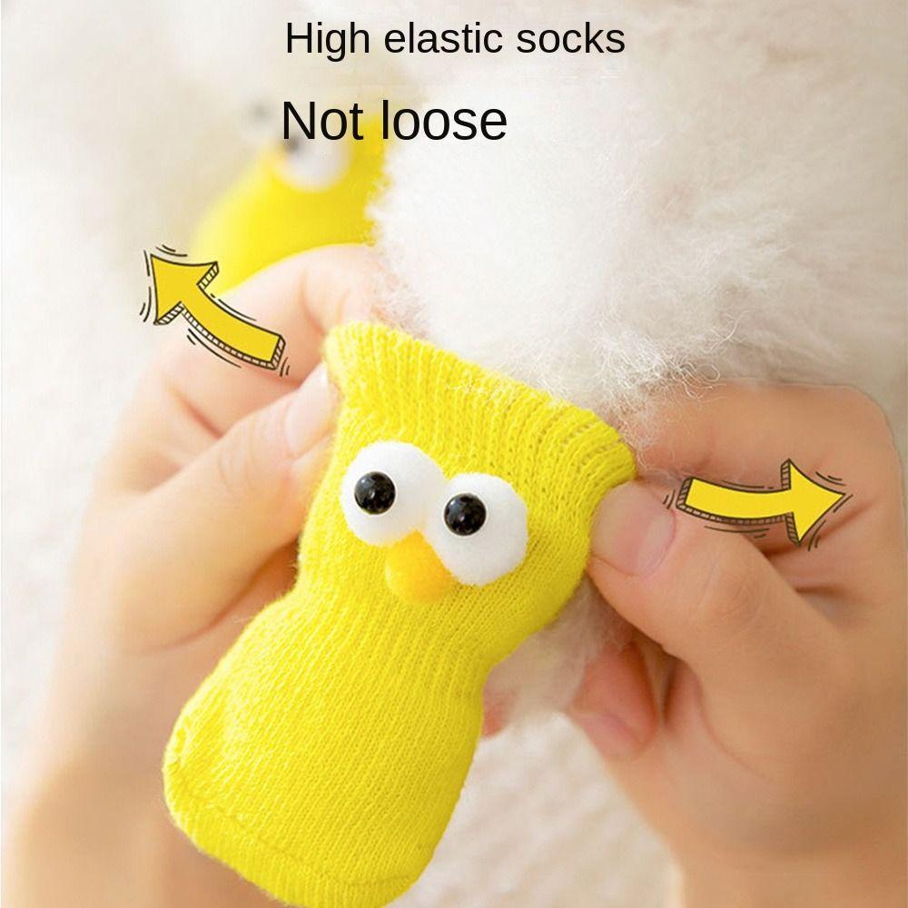 4pcs Puppy Shoes Dog Socks Pet Socks Knitted Pet Socks for Small Breeds Spitz York Dogs Chihuahua