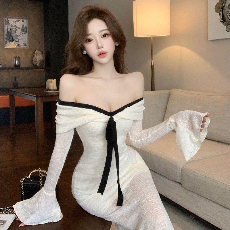 One-Shoulder Slim Fit Long Bodycon Dress - Elegant & Unique (2025 Autumn)