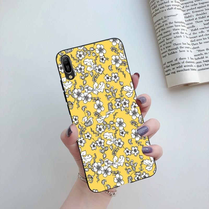 Broken Flower Small Fresh Phone Case For Huawei Mate 40 30 20 10 Pro Lite Nova 9 8 5T Y7p Y7 Soft Black Phone Cover