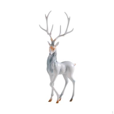 Statuetta Alce Decorazione Animale Scultura in Resina per Esposizione su Scaffale da Ufficio