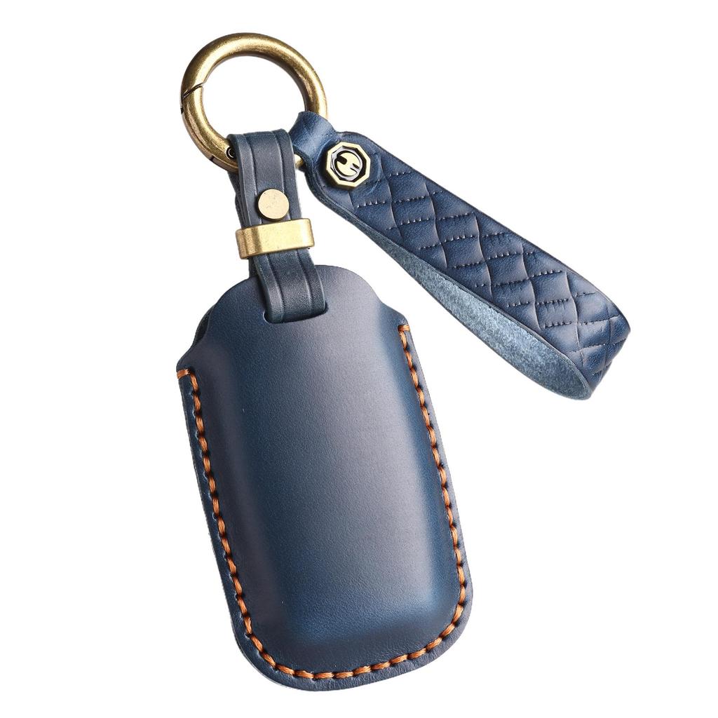 Handmade Retro Leather Key Cover for Kia Carnival MPV