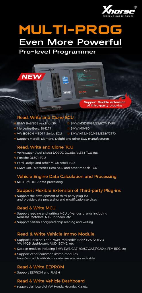 2025 Xhorse Multi Prog Multi-Prog Programmierer XDMPG0GL Pro-level ECU TCU Programmierer mit Kostenloser MQB48 Lizenz Update Version von VVDI Prog