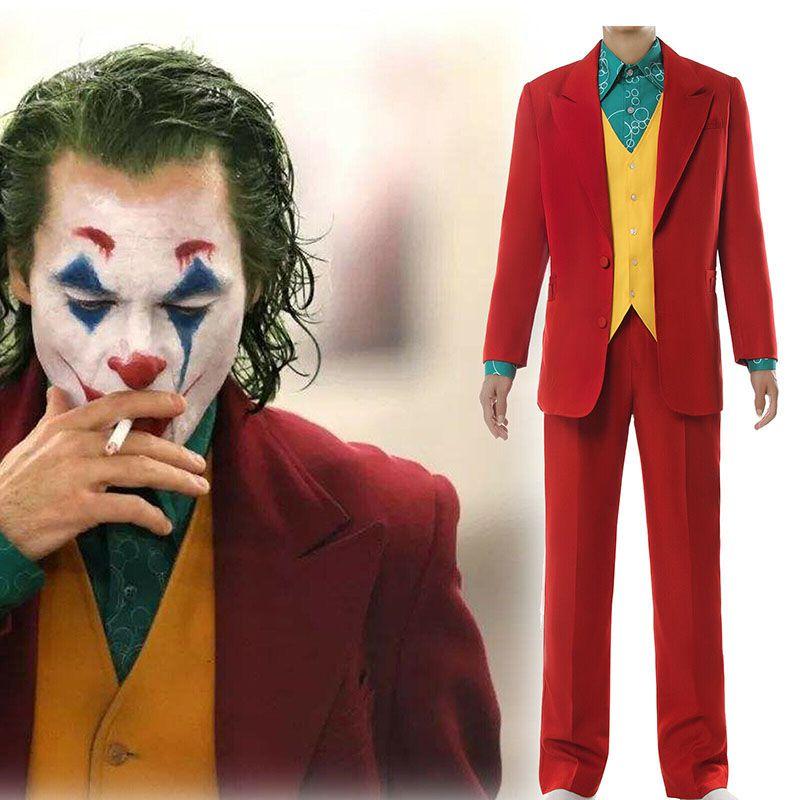 Neuer Joker Herren Film Arthur Fleck 4-teiliges Anzug-Set Clown Halloween Kostüm Cosplay