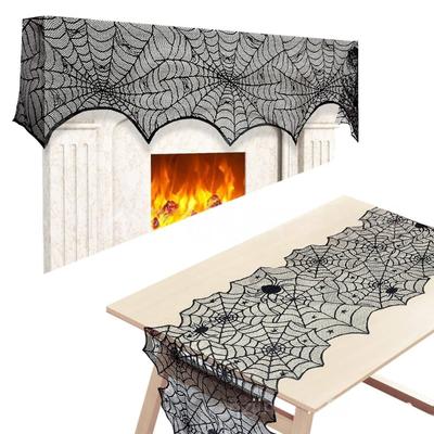 Halloween Tablecloth and Light Covers Set For Dining Table Mantels Holiday Decorations Washable Table Runner Lampshade
