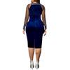 New Sequin Gold Velvet Mesh Splicing Plus Size Women's Bodycon Dress