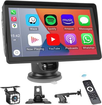 Carplay inalámbrico y Android Auto, Reproductor multimedia automático con pantalla táctil de 7 pulgadas, Estéreo para coche con Mirror Link/Siri/Car Play Navegación GPS/FM/Bluetooth