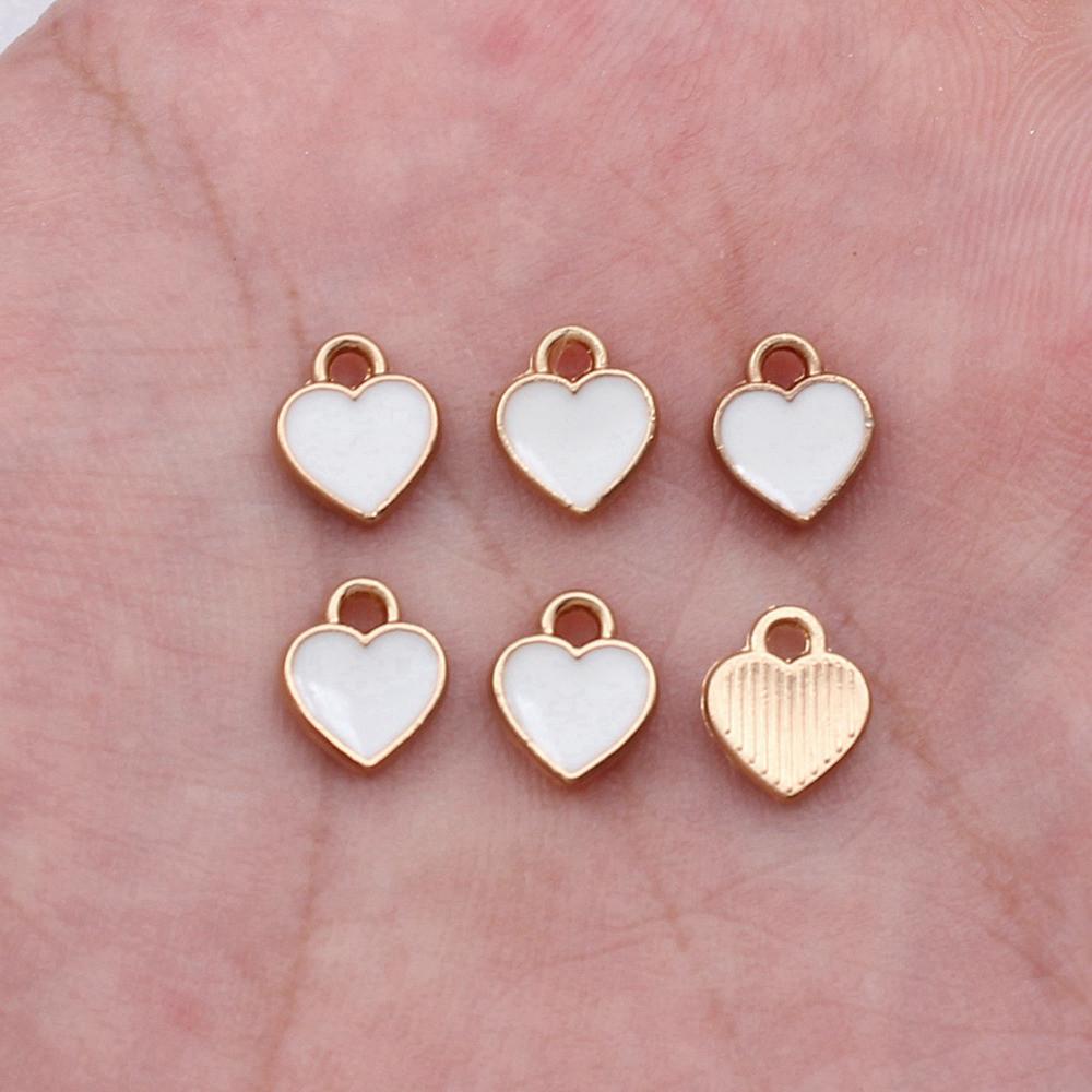 Charms Heart Enamel Pendants Wedding Jewelry Findings QC066