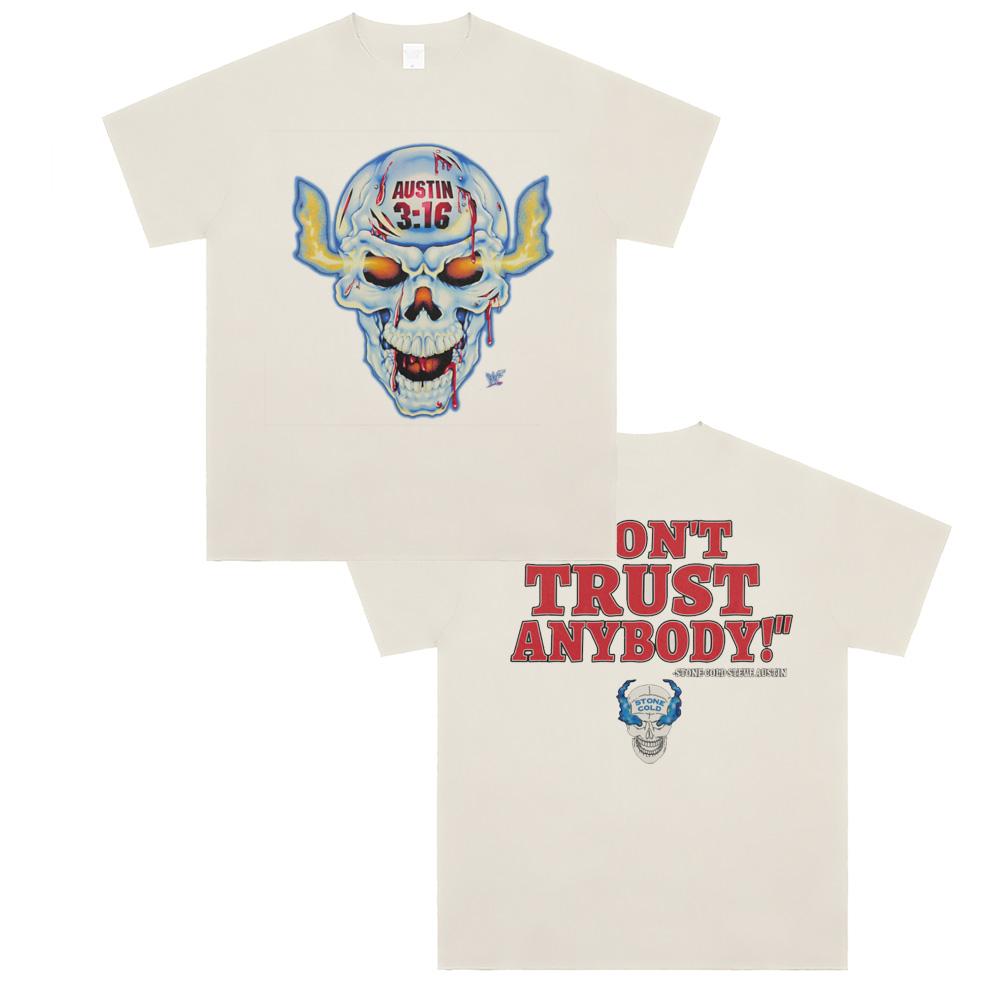 Stone Cold Steve Austin Leisure Wrestling Pure Cotton Retro Short Sleeve T-shirt High Quality Luxury Brand