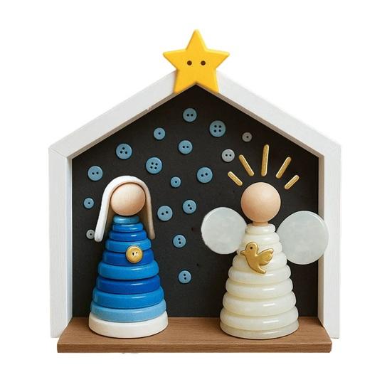 DIY Button Nativity Scene Kit Christmas Craft Set with Buttons Beads