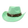 Ethnic Style Western Cowboy Hat Stage Jazz Hat Brown Ox Head Suede Top Hat