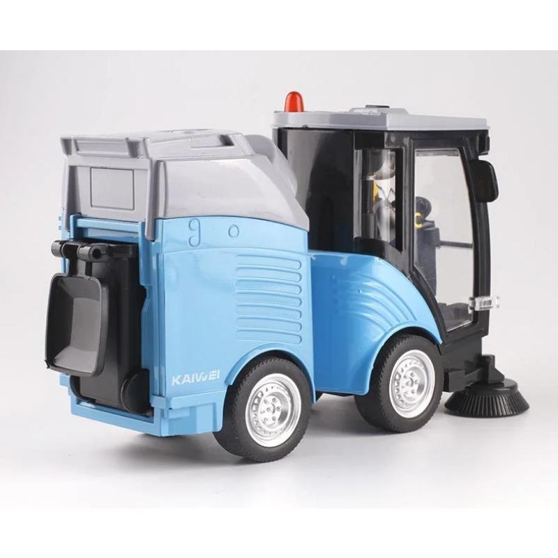 Alloy Sweeper Model Diecast Road Cleaning Refuse Bin Classification Sanitation Vehicles Car Model Sound and Light Kids Gifts