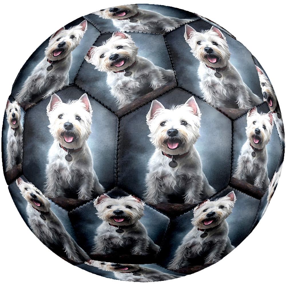 1pc White Terrier Portrait Size 5 Soccer Ball Professional Match Training Football Indoor &Outdoor Sports Ball Lightweight Durable c6516