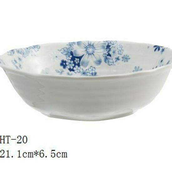 Mino Ware Hand-Painted Blue and White Ceramic Bowl - Japanese Embossed Tableware for Sushi and Soup.
