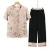 New Chinese Embroidered Summer Suit for Middle-Aged Women