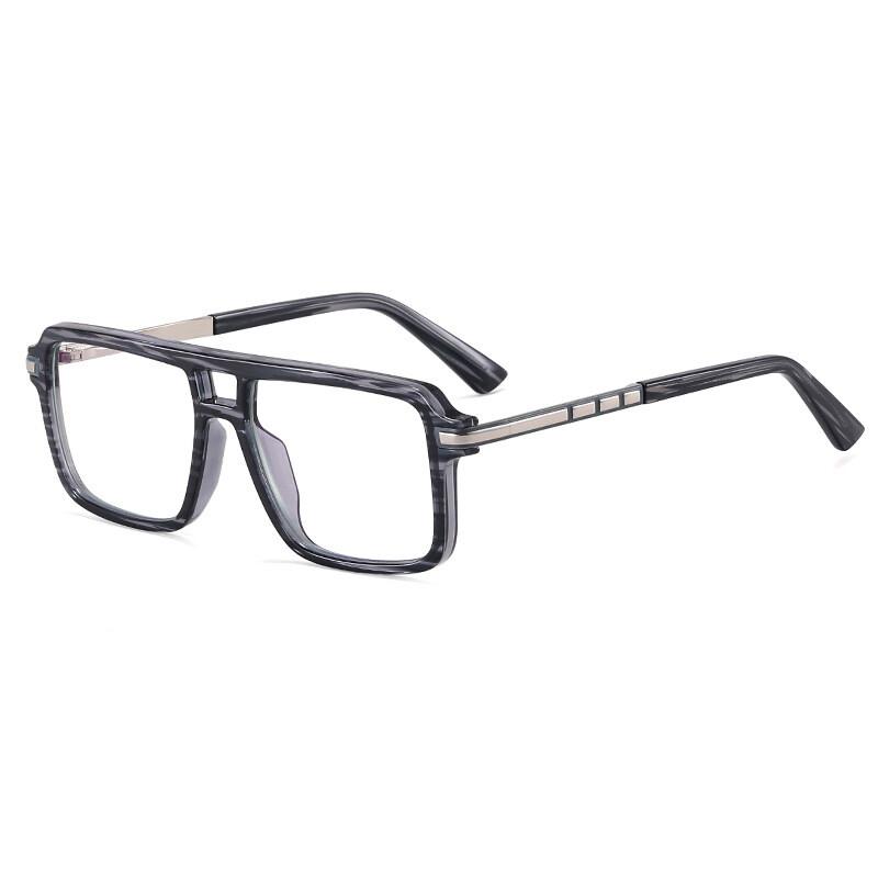 Retro Men Square Big Frame Reading Glasses Blue Light Blocking Presbyopic Eyewear Trendy Male Double Bridge Design